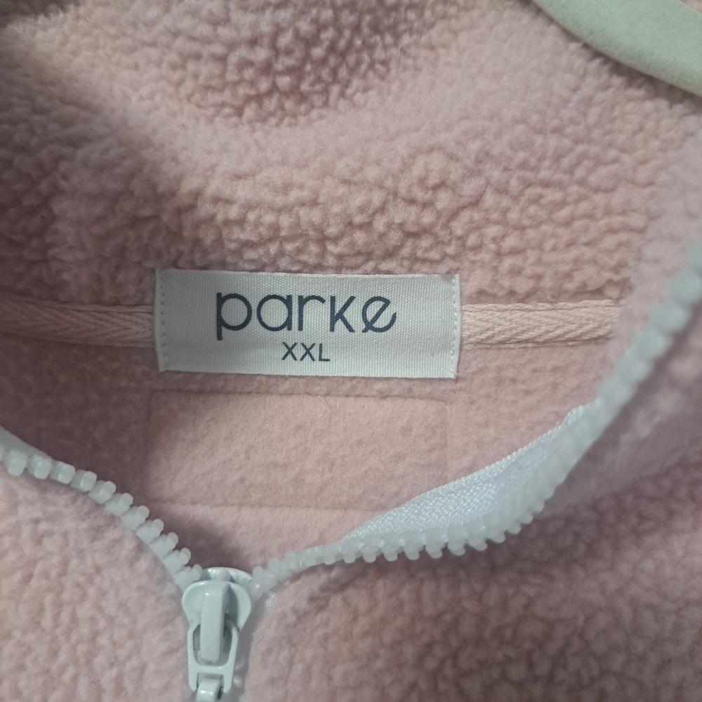 Parke Oversized Fleece Quarter Zip Pink XXL - Picture 5 of 7
